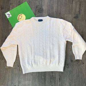 Vintage cream cotton knit sweater